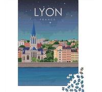 Lyon France Rompecabezas Cityscape Art 1000 Piezas Papel Reciclado para Mujeres, Regalos para Hombres Rompecabezas para Adultos Juego Educativo Y Desafiante 70x50cm/1000pcs