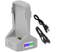 LYONGTECH Cargador de batería dual LCD con carga de almacenamiento para DJI Flip Drone, hub de carga, carga 2 baterías accesorios