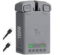 LYONGTECH Cargador de batería rápido de 100 W con carga de almacenamiento para DJI Mini 5 4 3 Pro Drone, concentrador de carga dual bidireccional, accesorios de carga de dos baterías
