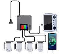 LYONGTECH LCD Cargador de Batería para dji Mini 5 4 3 Pro,Mini 3 Drone, 6 en 1 Accesorio de Centro de Carga de Batería Paralelo Hub