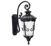 LYOUAE Aplique de pared exterior vintage Lámpara de pared de aluminio Retro, iluminación decorativa de pared a prueba de humedad, farol de pared, aplique de pared antioxidante con acabado negro(B)