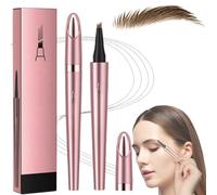 Lyoveu 2024 New Magic Waterproof Eyebrow Pencil,Magic Eyebrow Pencil,Eyebrow Pen 4 Fork Tip Tattoo Pencil,3D Waterproof Microblading Eyebrow Pencil Contouring Pen,Natural Long-Lasting Fine Stroke