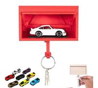 Lyoveu Car Garage Key Holder with Opening Door,garage Key Holder,Funny Wall Mount Car Garage Key Rack,3D Printed Key Organizer Wall Mount,Easy Installation Key Rack for Entryway-Cars are random-A