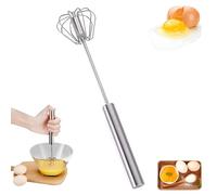 Lyoveu Semi Automatic Whisk,batidora De Mano De Acero Inoxidable,Mezclador De Acero Inoxidable Multifunción, Batidor Mecánico Semiautomático De Resorte,espumador De Leche-10cun