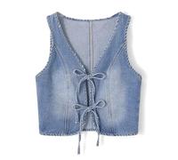 LYP-DEINEOMGS Chaleco Vaquero for Mujer, sin Mangas, versátil for la Oficina y Fiestas.(Blue,XL)