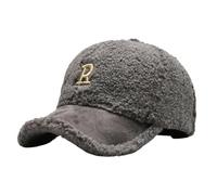 LYP-DEINEOMGS Lambs Wool Baseball Cap For Winter Warmth Soft Adjustable Fit Outdoor Cap Cozy Comfort Design Breathable Everyday Wear Seasonal Headwear Stylish Cold Weather(Gray)