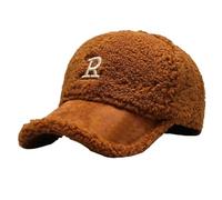 LYP-DEINEOMGS Lambs Wool Baseball Cap For Winter Warmth Soft Adjustable Fit Outdoor Cap Cozy Comfort Design Breathable Everyday Wear Seasonal Headwear Stylish Cold Weather(Brown_56-60cm 2pcs)