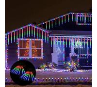LYPPUL 20 Tubos 240 LED Guirnalda Luces Meteoros Lluvia Luces Exterior, Lluvia de Meteoritos, luces de Ducha de Meteoritos IP44 Impermeables para Árbol de Navidad Jardín Patio Bodas Fiesta（Color）