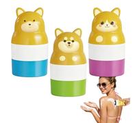 LYPPUL 3 PCS Pelota Aplicador de Crema Solar, 100ML Aplicador de Protector Solar, aplicador Crema solar con gancho, esponja para niños, adultos, viajes