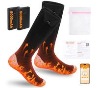 LYPPUL Calcetines Calefactables Recargables, 5000mAh Calcetines Térmicos Recargables Hombre y Mujer, Calcetines Electricos con 4 Temperaturas, App Control para Esquí,Exterior,Senderismo（38-46）