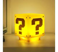 LYPPUL Cubo De Lámpara Icono 3D para Super Mario, Luz Nocturna LED para Niños, Dormitorio con Sonido Ladrillo Cuadrado 3D, Lámpara Mesita Noche para Niños Recargable USB para Juguetes Decoración