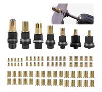 LYPPUL Juego de 7 alicates para remaches de tuerca, alicates con 70 tuercas para M3, M4, M5, M6, M8, M10, M12, juego de remaches para remachadoras manuales para automóviles, conductores, muebles