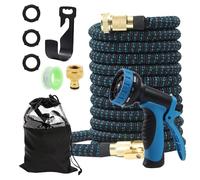 LYPPUL Manguera de Jardin Extensible, 7.5m Garden Hose con 10 Funciones de Riego, Mangueras Jardin Con 3/4" y 1/2" Conectores de Latón para Lavado de Coche, Jardín, Lavar la Mascota