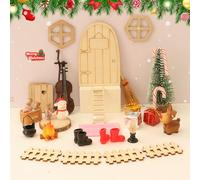 LYPPUL Puerta Elfo Navidad, 36PCS Kit Porta Elfo di Natale, Elfo Navidad Muñeco Kit, Accesorios para Puerta del Elfos con Botas, Árbol de navidads, Puertas y Ventanas, Decoracion Navidad para Niños
