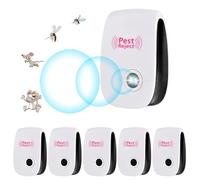 LYPPUL Repelente de plagas ultrasónico, 6 piezas electrónicas de protección contra insectos y mosquitos para interiores, repelente de plagas para mosquitos, ratones, arañas, moscas, cucarachas y