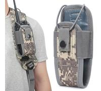LYQNIHOB 1 pcs Funda Táctica para Walkie Talkie con Soporte de Radio, Funda Táctica para Radio con Sistema, unda táctica para Radio, Porta Cinturón y Bolsa para Outdoor y Acampada, Gris camuflaje