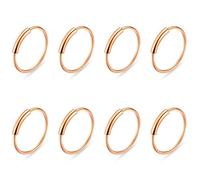 LYQNIHOB 8 pcs Anillos Nasales de Acero Inoxidable Hipoalergénico, Anillos con Diseños, Anillo Septum, Aro de Nariz Segmentado y Plegable de 8mm, Cuerpo Piercing Nariz Aro Labio Para unisexo, Oro rosa