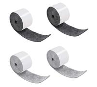 LYQNIHOB Almohadillas de Fieltro Antideslizantes, Set de 4 Rollos de Almohadillas de Fieltro Autoadhesivo - 100x2cm, Protección para Muebles y Pisos, Corte Libre en Cualquier Forma, Negro y Gris Claro