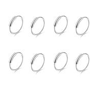 LYQNIHOB Anillos Nasales de Acero Inoxidable Hipoalergénico - Set de 8 Anillos con Diseños - Anillo Septum, Aro de Nariz Segmentado y Plegable de 8mm - Para Hombres y Mujeres