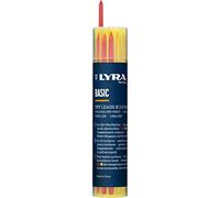 Lyra 4499401 - Minas de grafito (aptas para todas las superficies, borrable, 12 unidades, 6 de color gris, 3 de color amarillo, 3 de color rojo)
