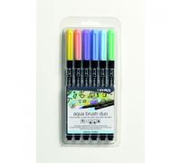 LYRA Aqua Brush Duo, Rotuladores doble punta, paquete 6 unidades, tonos pastel