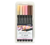 LYRA Aqua Brush Duo, Rotuladores doble punta, paquete 6 unidades, skin tones
