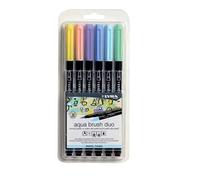 LYRA Aqua Brush Duo, Rotuladores doble punta, paquete 6 unidades, tonos pastel