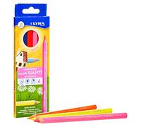 LYRA Color Giants, Lápices de colores de madera, hexagonal, grueso, lacado, Estuche cartón, 6 colores surtidos