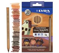 LYRA Color Giants Lápices tonos piel, caja cartón, 12 ud. | Lápices de colores de madera, hexagonales, mina de 6,3 mm, colores surtidos