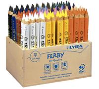 LYRA Ferby, Lápices de colores de madera, triangular, grueso, lacado, Schoolpack de madera, colores surtidos