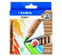 Lyra Ferby Tamaño Medio Lápices de Colores Madera Natural Acabado Paquete De 12