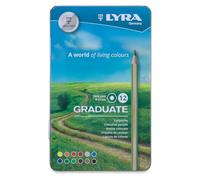 LYRA Graduate Permanent Lápices de colores, caja metálica, 12 unidades