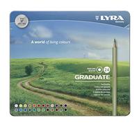LYRA Graduate Permanent Lápices de colores, caja metálica, 24 unidades | Bellas Artes, lápices de colores hexagonales, mina de 3,8 mm, colores surtidos