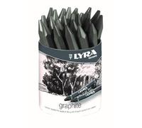LYRA Graphite Crayons, Grafito para Bellas Artes, hexagonal, Bote 24 unidades, 2B/6B/9B surtidos