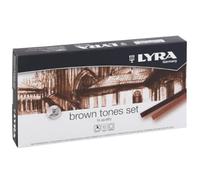 LYRA Grey and Brown tones, Pasteles Duros para Bellas Artes, Cuadrado, Estuche Cartón, Set Tonos Marrones, colores surtidos, 12 unidades