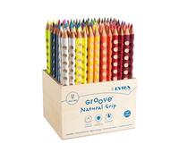 LYRA Groove, Lápices de colores de madera, triangular, grueso, lacado, Schoolpack de madera, colores surtidos, 2 unidades