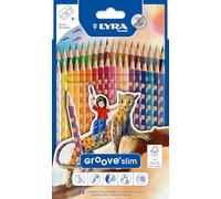 Lyra Groove Slim - Estuche 36 lápices de colores y mina de 3.3 mm diámetro y sacapuntas, Multicolor