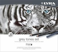 LYRA Lápices Boceto Set Tonos Grises Caja Metal 25uds | Lápices y pasteles monocromos para artistas. Ideales para crear sombras, luces y detalles en estudios y bocetos.