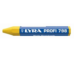 Lyra Lápiz de cera 4880007, 1 pieza, amarillo, crayón para madera, metal, piedra, etc., longitud 95 mm, estable-4880007