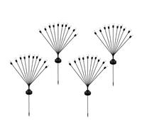 LYRA - Lote de 4 antorchas solares con bolas luminosas, LED, color blanco cálido, 73 cm