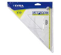 Lyra Noflash - Esquadra 45 grados con Tratamiento Antirreflejo, 31cm, Transparente