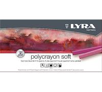 Lyra Polycrayons Soft - Estuche 12 tizas artísticas de alta suavidad, dimensiones 7 cm x 1 cm cada una, colores intensos
