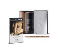 Lyra Lápices de esbozo Rembrandt Art Specials, estuche de metal, lápices surtidos, 12 unidades