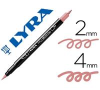 Lyra Rotulador Aqua Brush Acuarelable Doble Punta Fina y Pincel Rosa Carmín