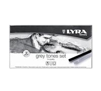 LYRA Tonos grises y marrones, Pastel seco para bellas artes, Cuadrado, 8,0mm, Caja de cartón, Set tonos grises, Colores surtidos, 12 unidades