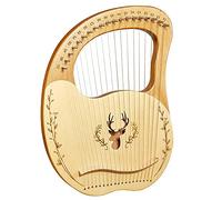 Lyre Arpa Con 19 Cuerdas De Metal, Cuerpo De Caoba Y Silla De Montar De Arce, Con Llave De Ajuste, Conjunto De Cadenas Adicionales, Selección, Manual De Música, Regalos Para Niños Adultos