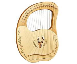 Lyre Arpa Con 19 Cuerdas De Metal, Cuerpo De Caoba Y Silla De Montar De Arce, Con Llave De Ajuste, Conjunto De Cadenas Adicionales, Selección, Manual De Música, Regalos Para Niños Adultos