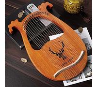 Lyre Harfe - Arpa de 16 cuerdas metálicas de caoba con llave de afinación, instrumento vintage para amantes de la música principiantes (color de madera de zanco)