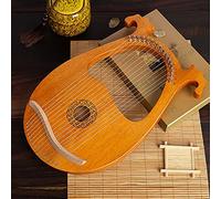 Lyre Harfe - Arpa de 16 cuerdas metálicas de caoba con llave de afinación, instrumento vintage para amantes de la música principiantes (color de protocolo europeo de patrones)