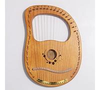 Lyre Harp, 16 cuerdas de metal, arpa de lise de caoba con bolsa de conciervo duradera y llave de ajuste, instrumento musical para adultos/niños (Color : Wood color)